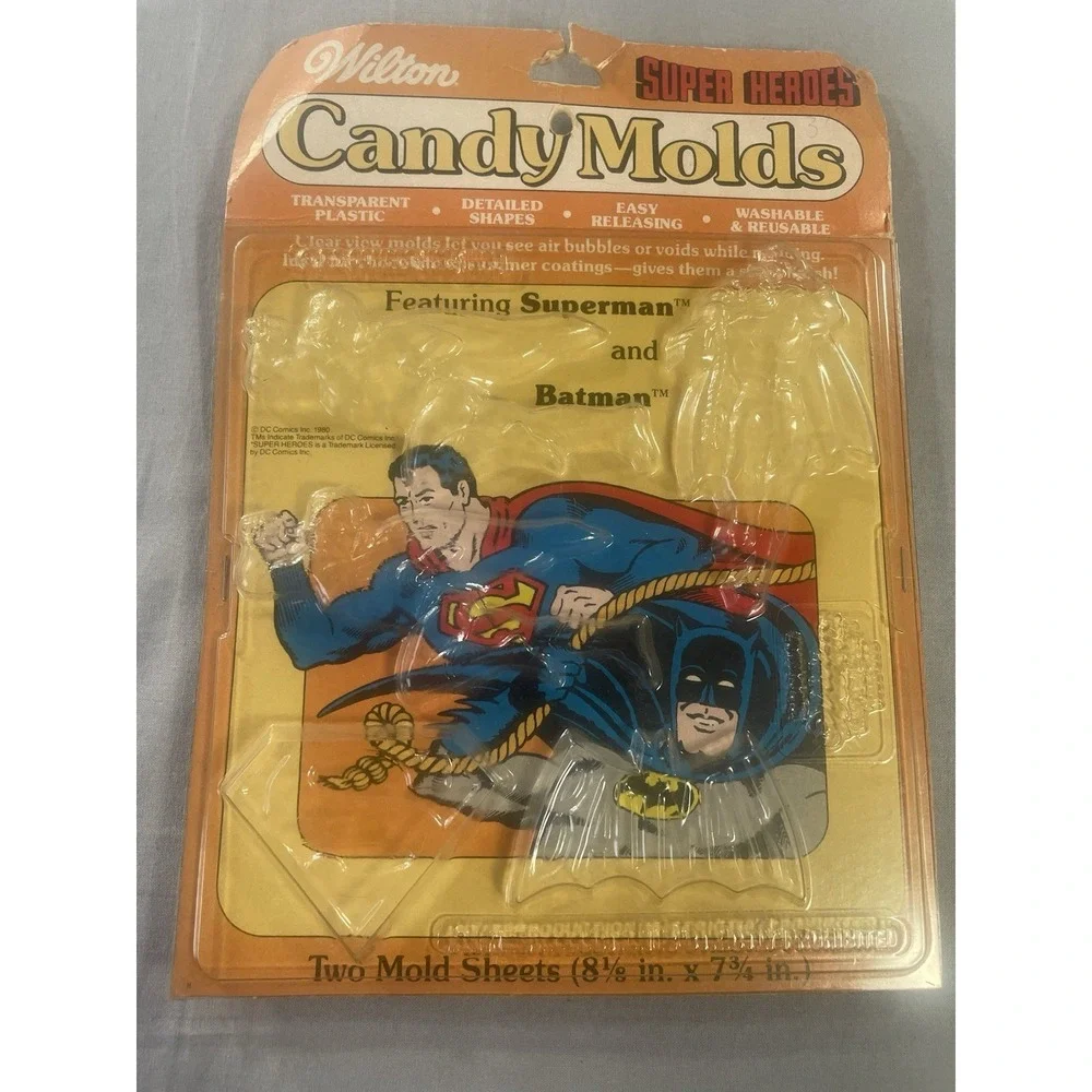 Vintage Wilton Candy Molds DC Superman Batman Super Heroes Original 1980 Comics